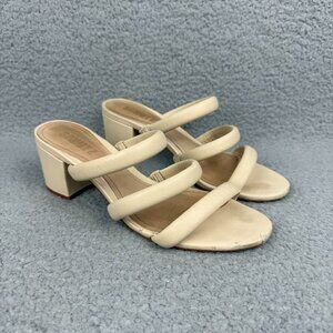 Schutz Sandals Womens 7 Shoes Beige Nude Olly Straps Heels Slip On Open Toe 2